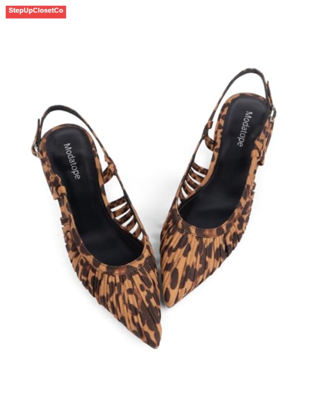Slingback Flats Pointed Toe Ballet Low Heel Dress Shoes Adjustable Buckle